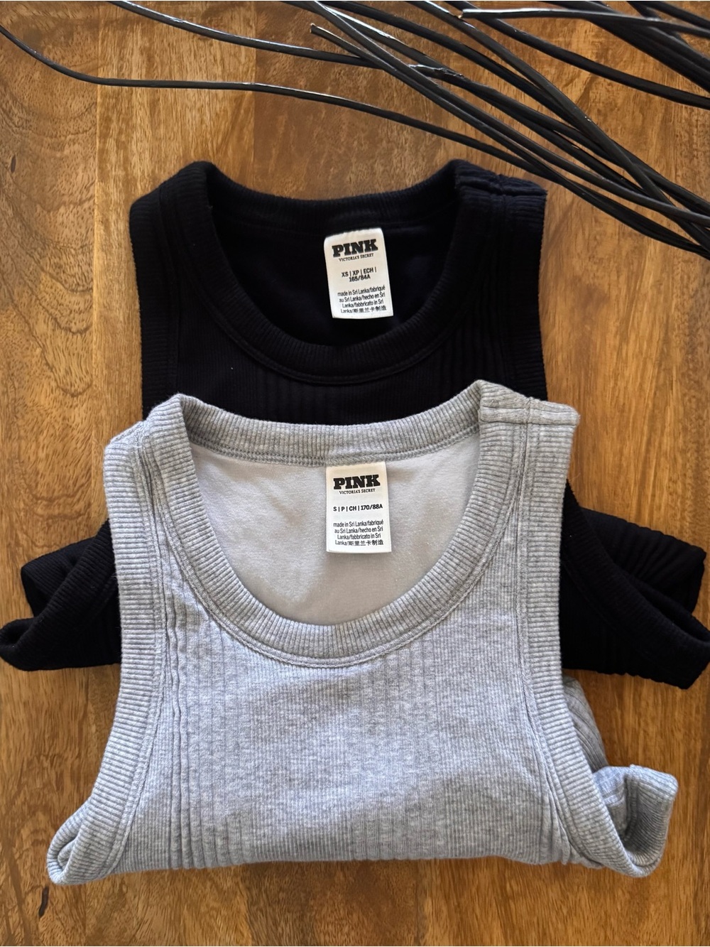 Victoria's Secret PINK Tag on Gray Fabric